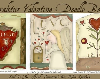 Valentine Fraktur Doodle Booklet