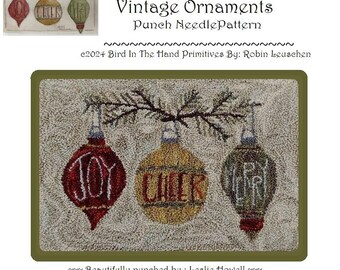 Vintage Ornaments Punch Needle Pattern