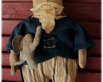 Primitive Uncle Sam and Elephant
