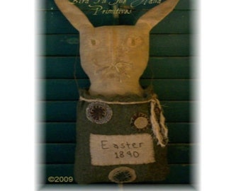 Primitive Wool Bunny Bag Hanger