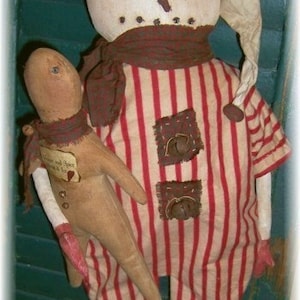 Primitive Snowman and Gingerbread E Pattern image 1