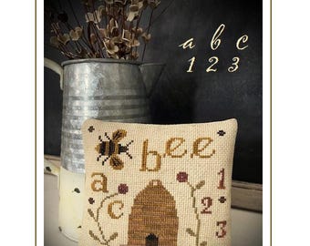 A Bee C Beeskep Cross Stitch Pattern