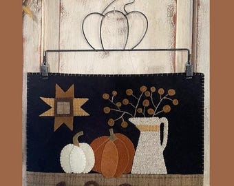 Fall Pitcher and Bittersweet Wool Applique Pattern Digital