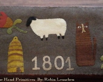 Spring Barnyard Wool Applique Runner Epattern
