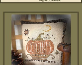 October Pumpkin Cross Stitch Digital Pattern
