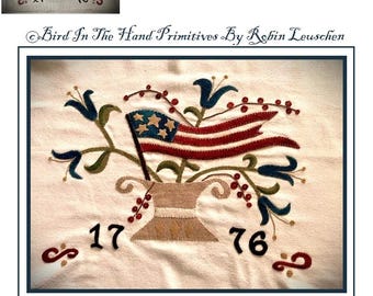 Independence Day Bouquet Wool Applique
