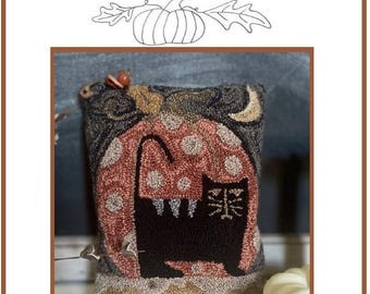 Oscar and Polka Dot Pumpkin Punch Needle Digital