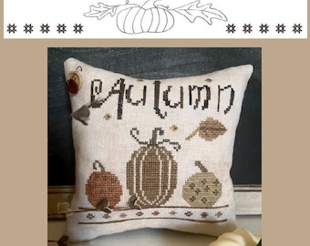 Autumn Pumpkins In A Row Cross Stitch Pattern Digital