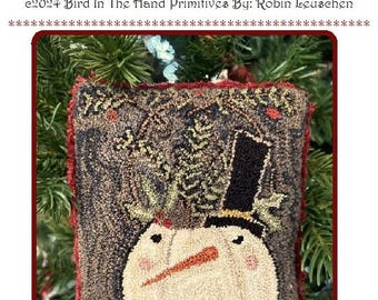 Bucket Head Snowman Punch Needle Pattern