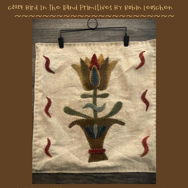 Fraktur Tulip Wool Applique Pattern