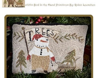 Bringing Home The Tree Punch Needle Pattern