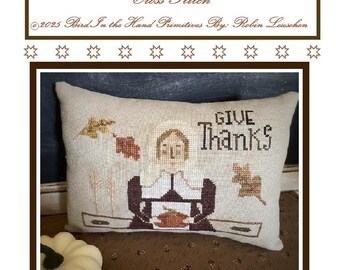 Prudence Gives Thanks Cross Stitch Pattern Digital