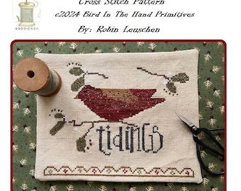 Tidings Bird Cross Stitch Pattern