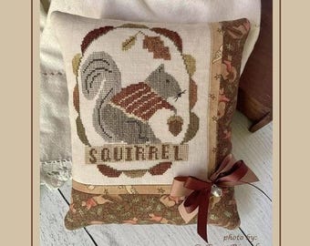 Sammy Squirrel and Acorn Cross Stitch Pattern Paper