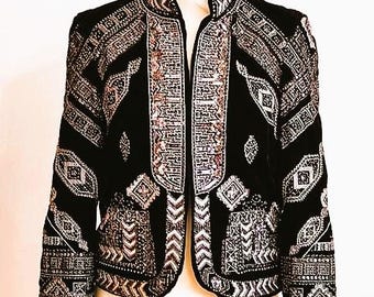 未使用　ARTISAN embroidery wool jacket black 未使用 ARTISAN embroidery wool jacket black