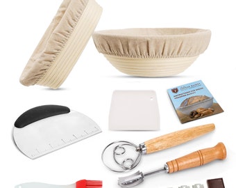 Banneton Sourdough Bread Proofing Basket Set | 9-Piece Kit