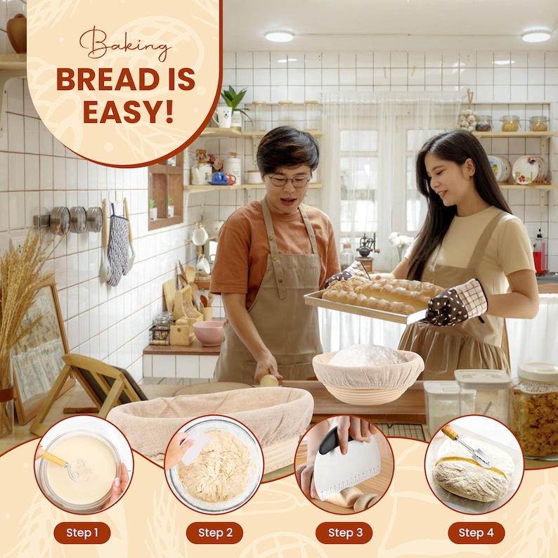 Trendiphy Banneton Sourdough Bread Proofing Basket - Thumbnail 3
