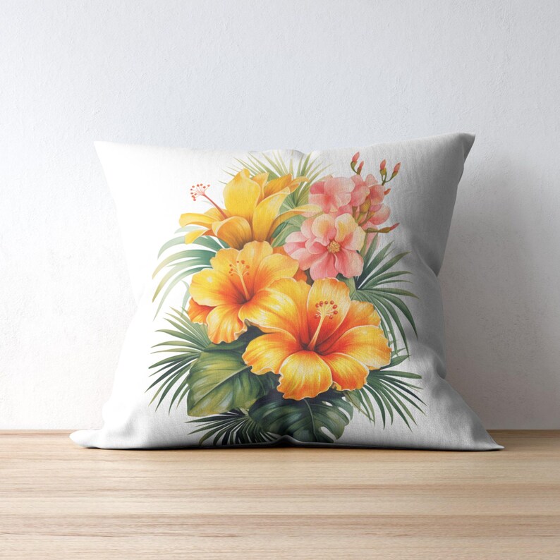 Watercolor Hawaiian Flowers Clip Art Bundle: Floral & Palm Illustrations (Digital Download). image 8