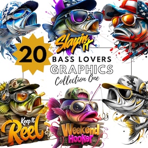 20 Clipart de pêche à l'achigan PNG | Graphiques drôles de poisson, achigan de dessin animé, prostituée du week-end, Slayin' It, citations de pêche, téléchargement numérique