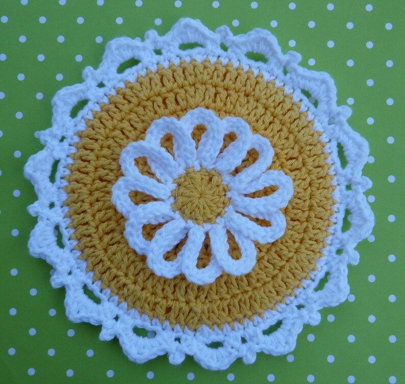 Lazy Daisy Crochet Potholder PATTERN INSTANT DOWNLOAD Etsy