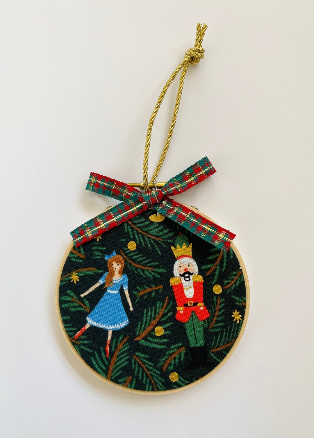 Nutcracker Ornament / 4 Embroidery Hoop Ornament / Rifle Paper Co
