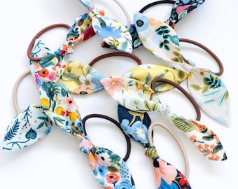 Elástico floral para el cabello / Rifle Paper Co Fabric Scrunchie / Cotton Scrunchie / Fancy Hair Tie / Hair Band / Peinado de mujer