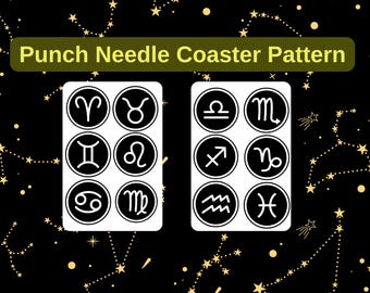 Zodiac Punch Needle Coaster Pattern (PDF Pattern)