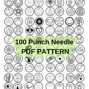 100 Unique Mug Rug Punch Needle Templates (PDF Pattern)