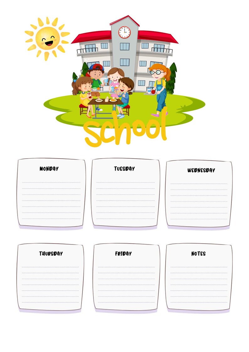 Weekly Plan for School | A4 Printable RDP PDF File | Student Planner ...