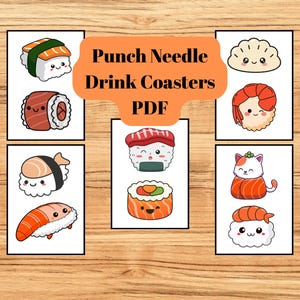 Ponsnaaldonderzetter pdf-patroon, sushivoedselontwerpen (digitale download)