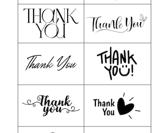 Elegant Black and White Thank You Card Template (Printable Digital Design)