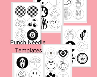 Punch Needle Coaster Templates: Embroidery Patterns (Digital Download)