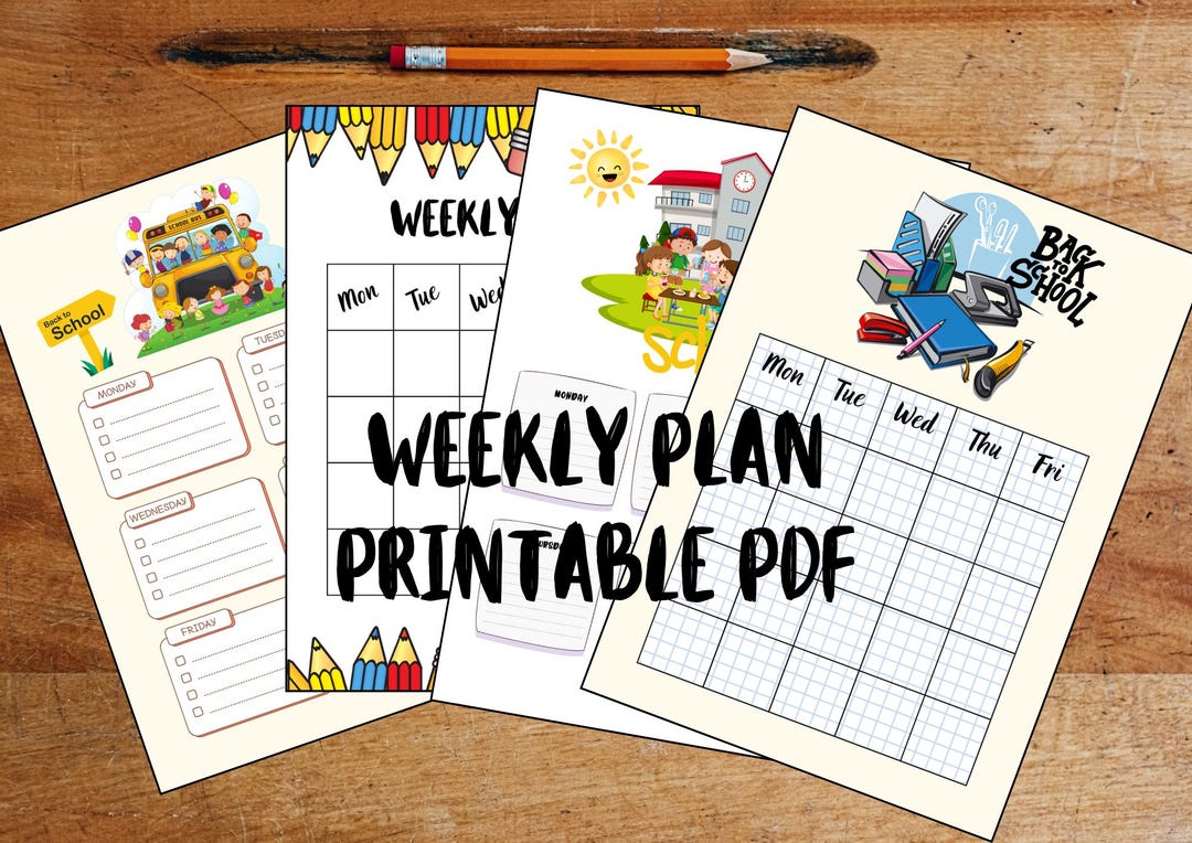 Weekly Plan for School | A4 Printable RDP PDF File | Student Planner ...