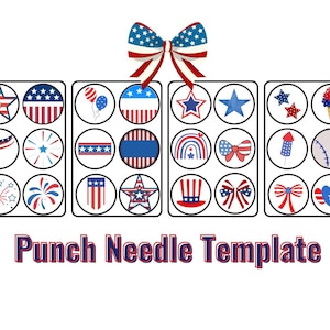American Flag Punch Needle Coaster Pattern (PDF Download)