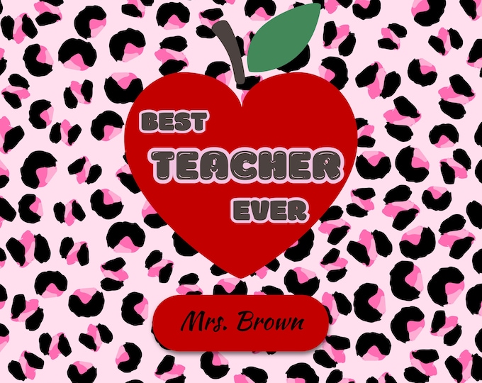 Teacher Mousepad png design, Mouse Pad Sublimation, Best Teacher Ever Mouse Pad, Teacher Appreciation Mouse Pad, Pink leopard mouse pad