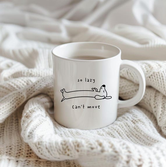 Dackel Tasse, Minimalistische Kaffee Tasse mit Dachshund Design,Dackel Geschenke für sie,Weihnachtsgeschenk Freundin,Kaffee Tasse mit Spruch