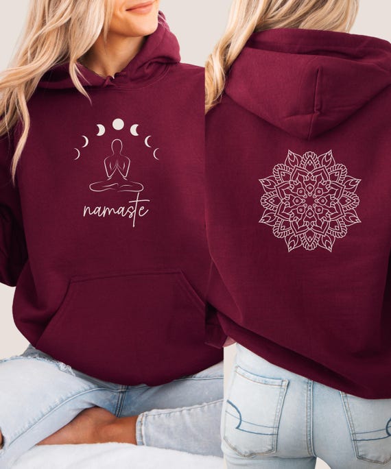 Namaste Hoodie, Spiritueller Herbst Pullover,Damen Autumn Kleidung,Yoga Geschenk,Motivation für den Alltag,Geschenk Freundin,womens clothing