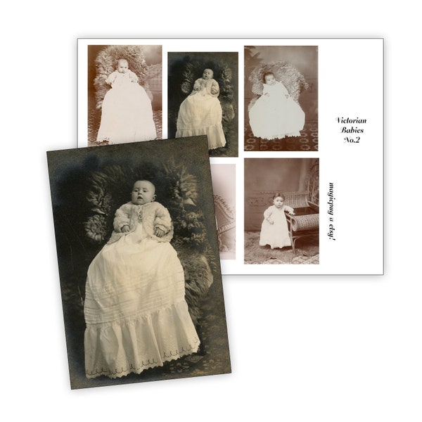 Antique Victorian Babies No. 2 Digital Download digital collage sheet for altered art