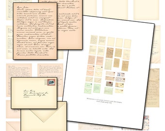 Lettere e buste per case delle bambole in miniatura: scala 1/12 stampabili (download digitale)
