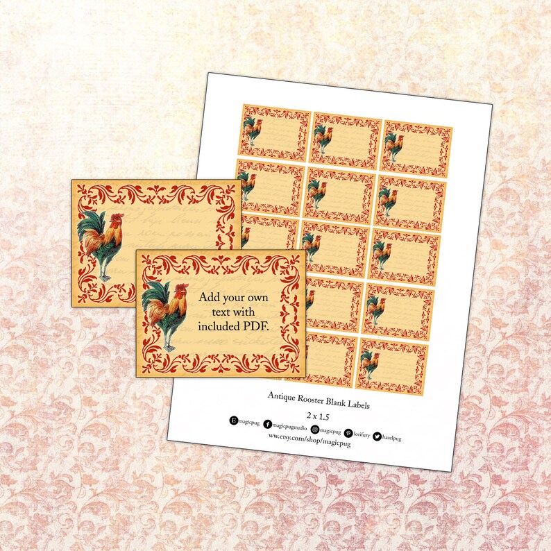 Instant Digital Download Printable Rooster Decorative Border - Etsy