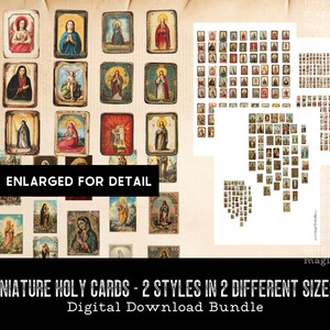 Miniature Heilige Karten Set miniatur digitaler download download religiös gesegnetes Puppenhaus Mutter Mutter wählerisch Schnitte Puppenhaus Kunst antik