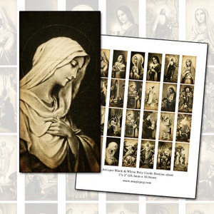 Antiguas Tarjetas Sagradas para Santuarios y Nichos y regalo de arte católico para el artesano religioso Ofrenda virgen maría bendita madre collage descargar