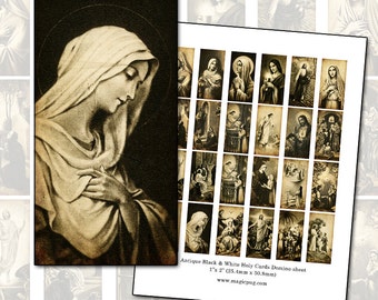 Virgin Mary Holy Card Collage Sheet: Catholic Art (Digital Download)