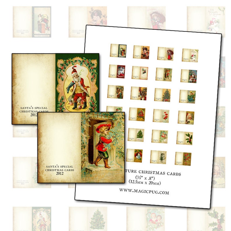 Miniature Dollhouse Christmas Cards 1:12 Scale Happy Holidays - Etsy