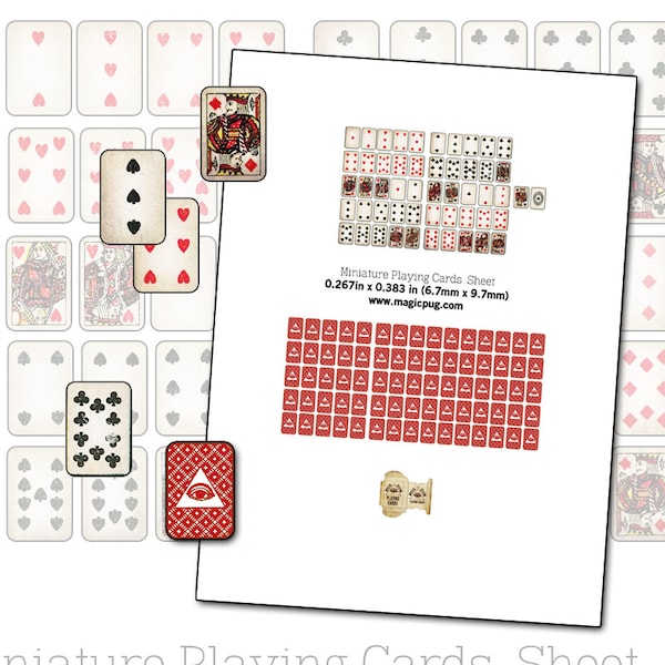 Miniature Playing Cards - Etsy