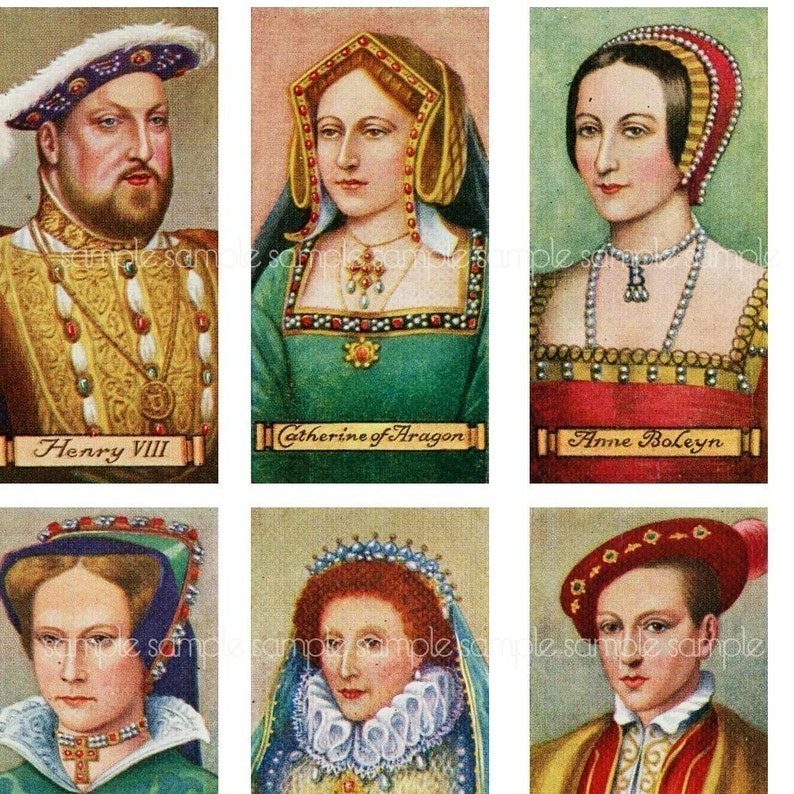 Antique Kings and Queens of England Digital Collage Sheet Etsy