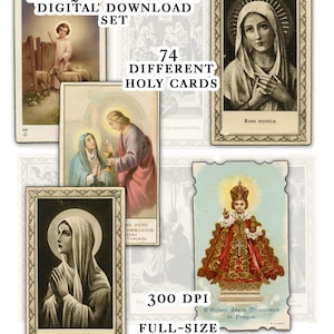 Katholische Heilige Karten Digital Download Set A -- 74 Bilder für digitale Collage und Kunsthandwerk