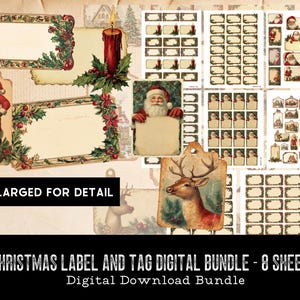 Winter Christmas Label Bundle: Printable Gift Tags (Digital Download)