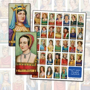 Kings and Queens of England Ephemera: Historical Portraits Collage (Digital Download)