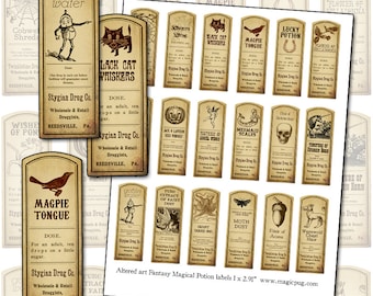 Fantasy Potion Labels: Antique Apothecary Ephemera (Digital Download)